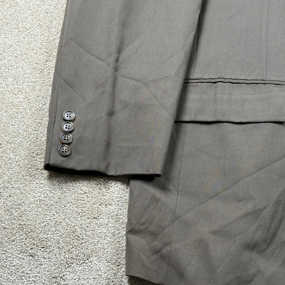 Patrick James Mens 44L Brown Double Breasted Blazer Suit Jacket Wool